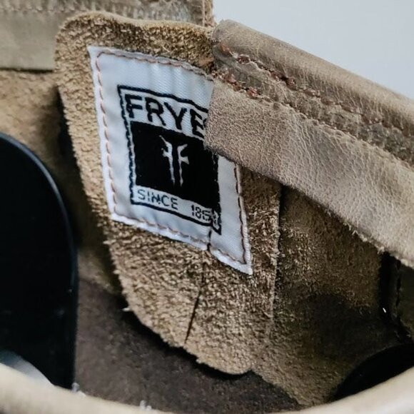 Frye Veronica Slouch Distressed Biker Rocker Prairie Boot Brown Womens Size 6.5 - Picture 14 of 14